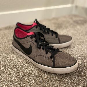 Nike Court Royale Black Pink Low Top Herringbone Trainer Shoes